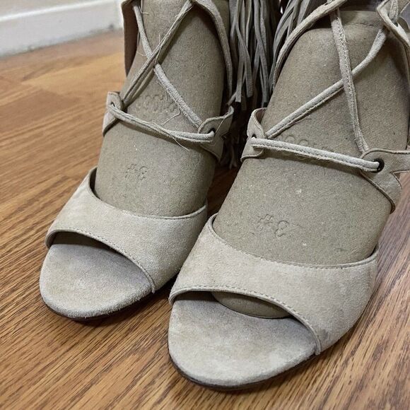 MARISSA WEBB Raina Tassel Lace-Up Tan Heels size EU 38 - Picture 3 of 10